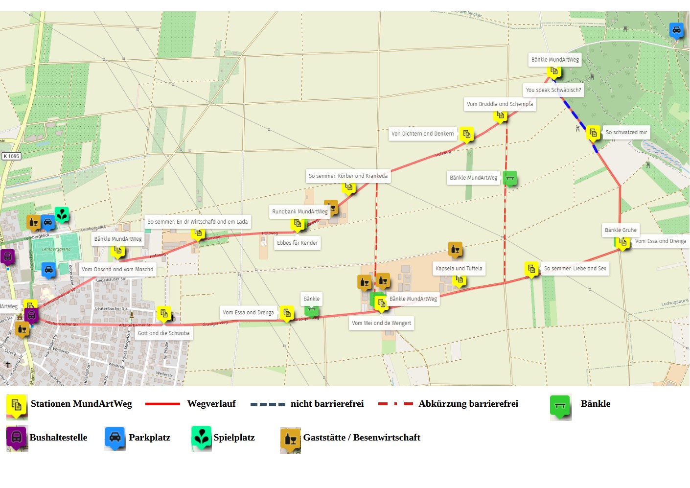 Karte MundArtWeg verlinkt